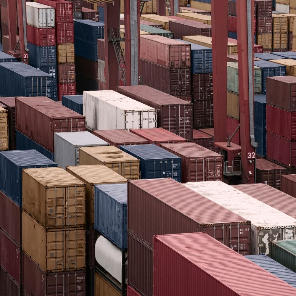 Containers in a Cargo Freight Shipyard