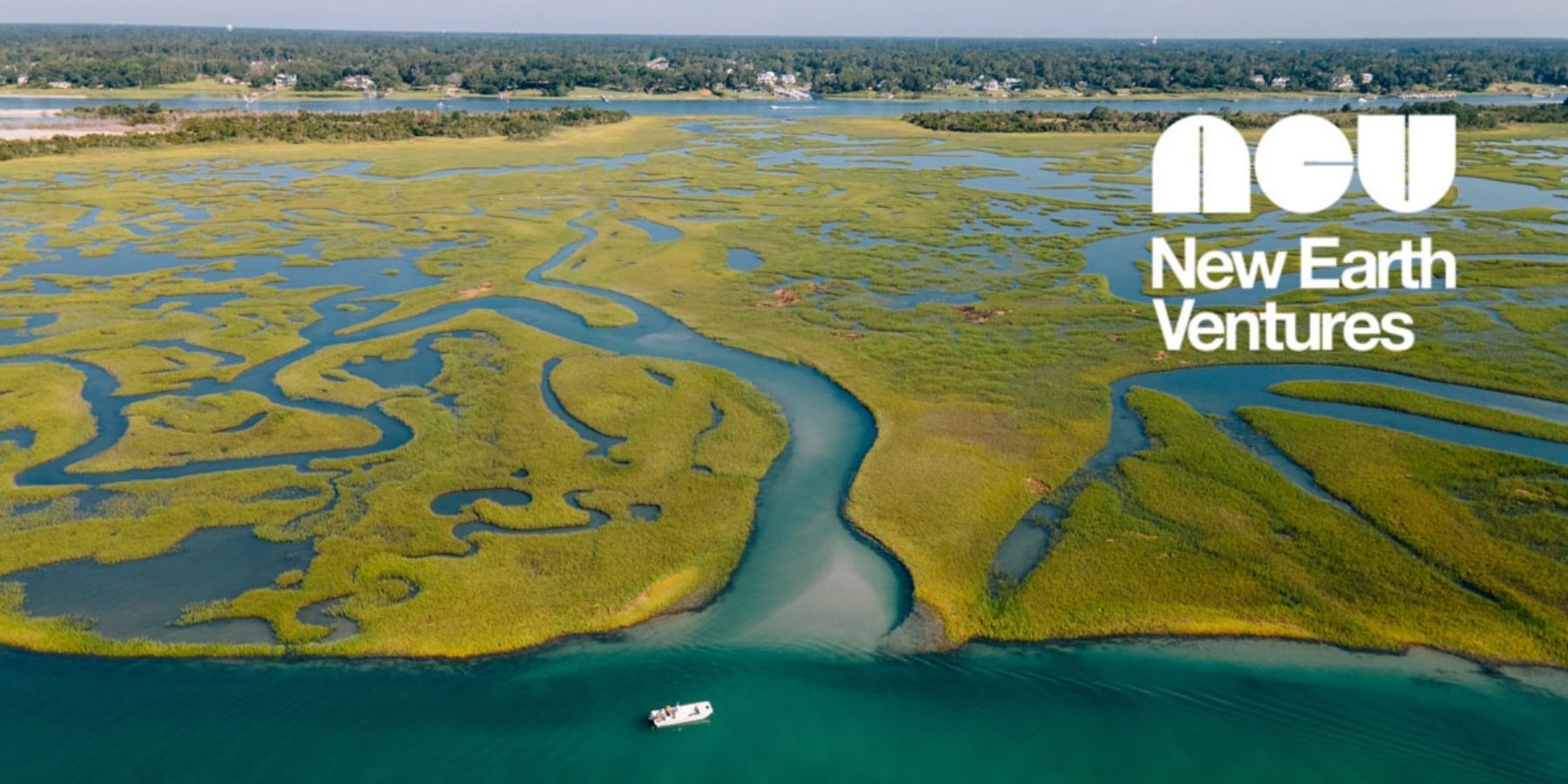 NEV logo with marsh and waterway background